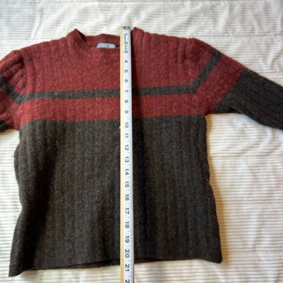 Vintage Authentic Structure 100% Lambswool Sweater Men’s L (Runs Small) Woolmark - Picture 4 of 15